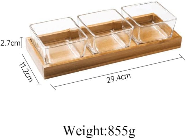 3 Piece Square Storage Jar Set with Wooden Tray – Airtight Kitchen Storage Containers