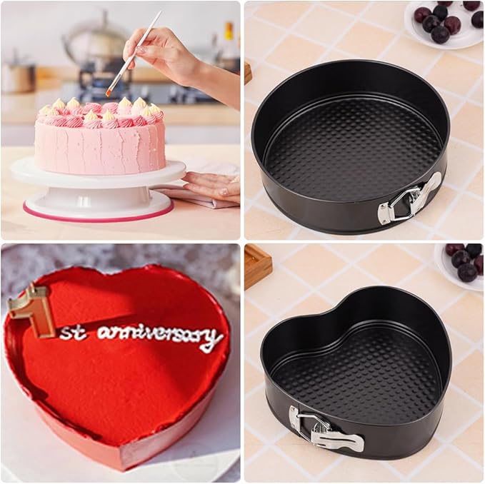 3 Piece Springform Cake Pan Set – Nonstick Cheesecake Baking Molds