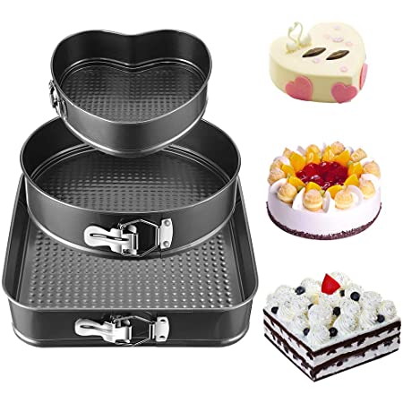 3 Piece Springform Cake Pan Set – Nonstick Cheesecake Baking Molds