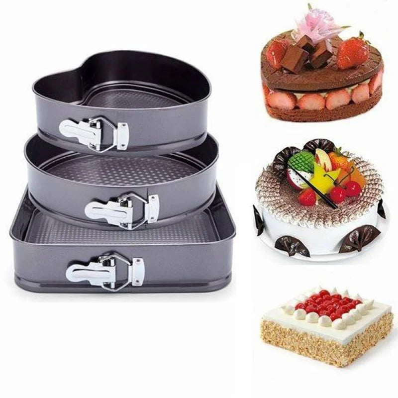 3 Piece Springform Cake Pan Set – Nonstick Cheesecake Baking Molds
