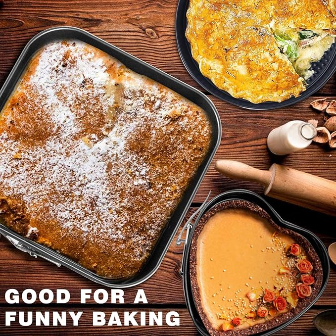 3 Piece Springform Cake Pan Set – Nonstick Cheesecake Baking Molds