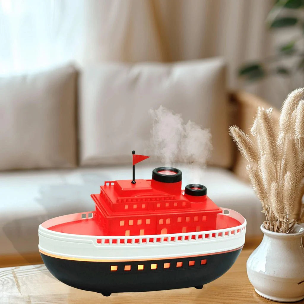 Boat Aroma Diffuser – USB Ultrasonic Essential Oil Humidifier with LED Light