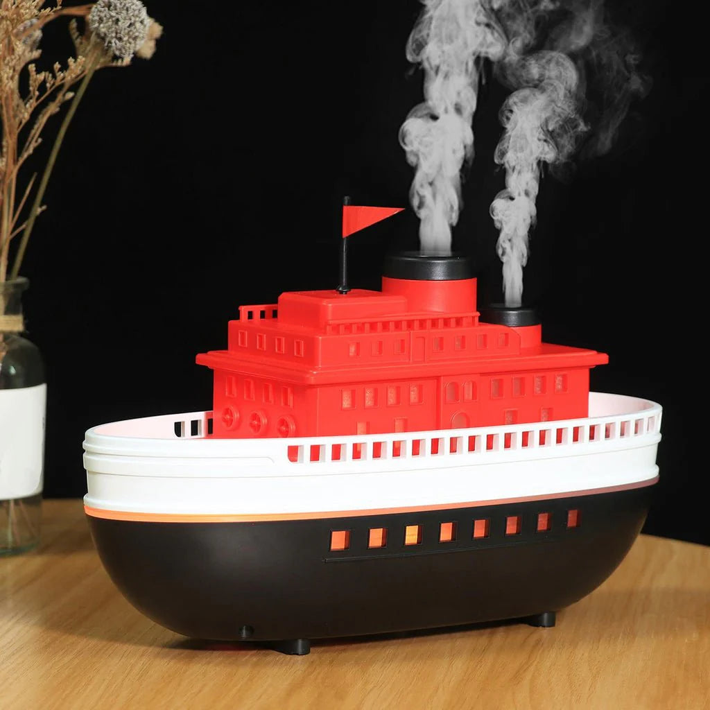 Boat Aroma Diffuser – USB Ultrasonic Essential Oil Humidifier with LED Light