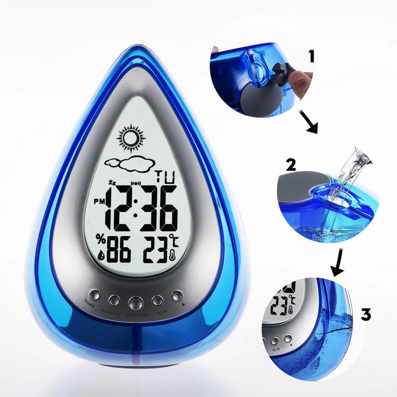 Drop Shaped Digital Alarm Clock – LED Smart Desk Clock with Temperature Display