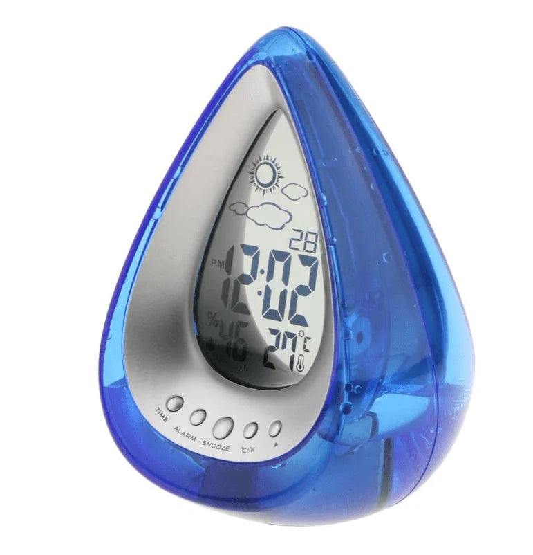 Drop Shaped Digital Alarm Clock – LED Smart Desk Clock with Temperature Display