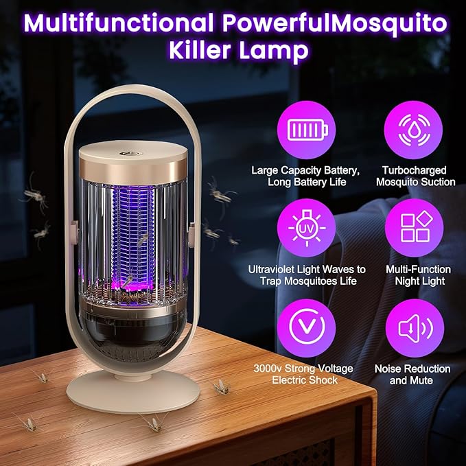 Electric Shock Mosquito Killing Lamp – USB Rechargeable Bug Zapper Lamp