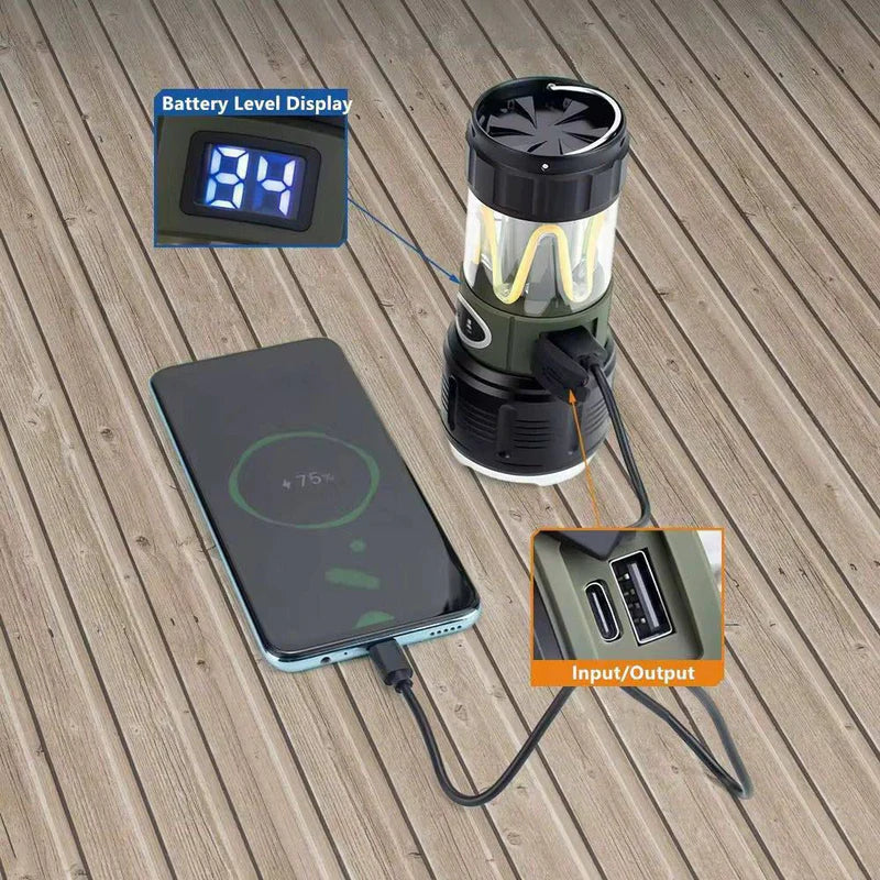 Multifunctional LED Camping Flashlight Lantern – Rechargeable Outdoor Emergency Light