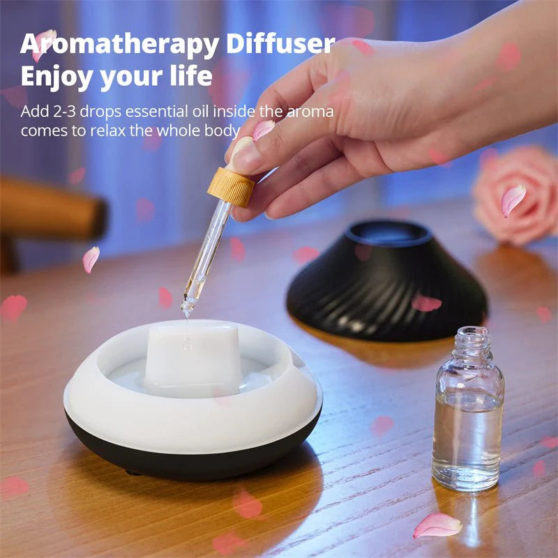 Volcanic Flame Aroma Diffuser – 130ML USB Essential Oil Humidifier with LED Night Light