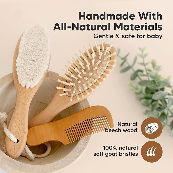 Baby Grooming Brush & Comb Kit for Newborn Care