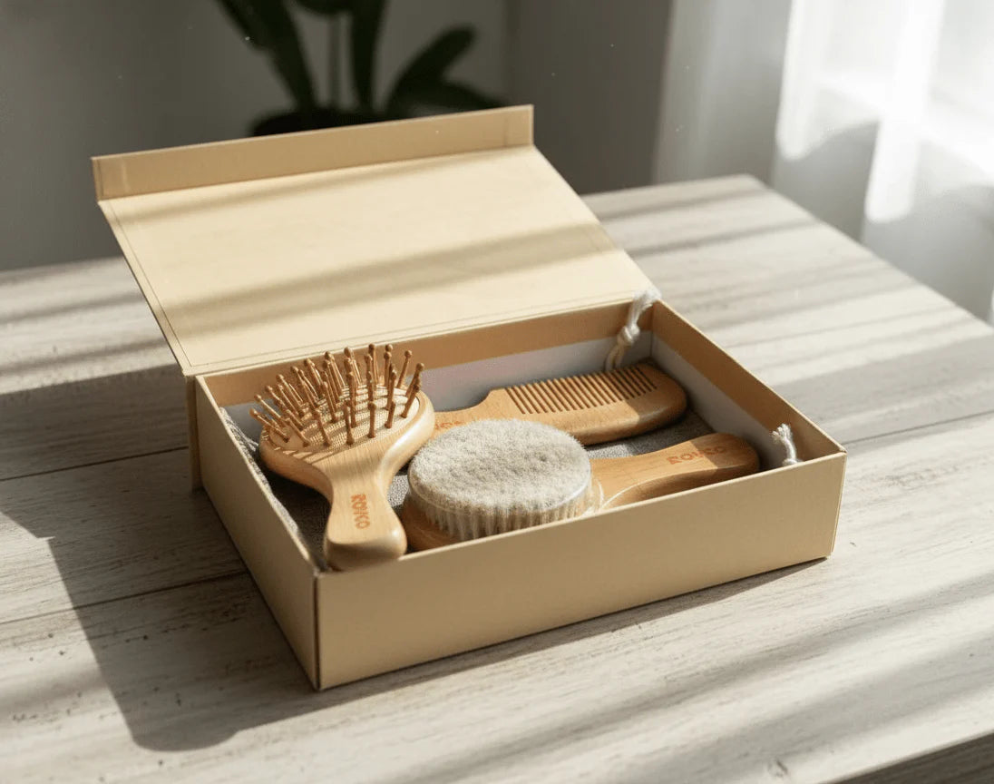 Baby Grooming Brush & Comb Kit for Newborn Care