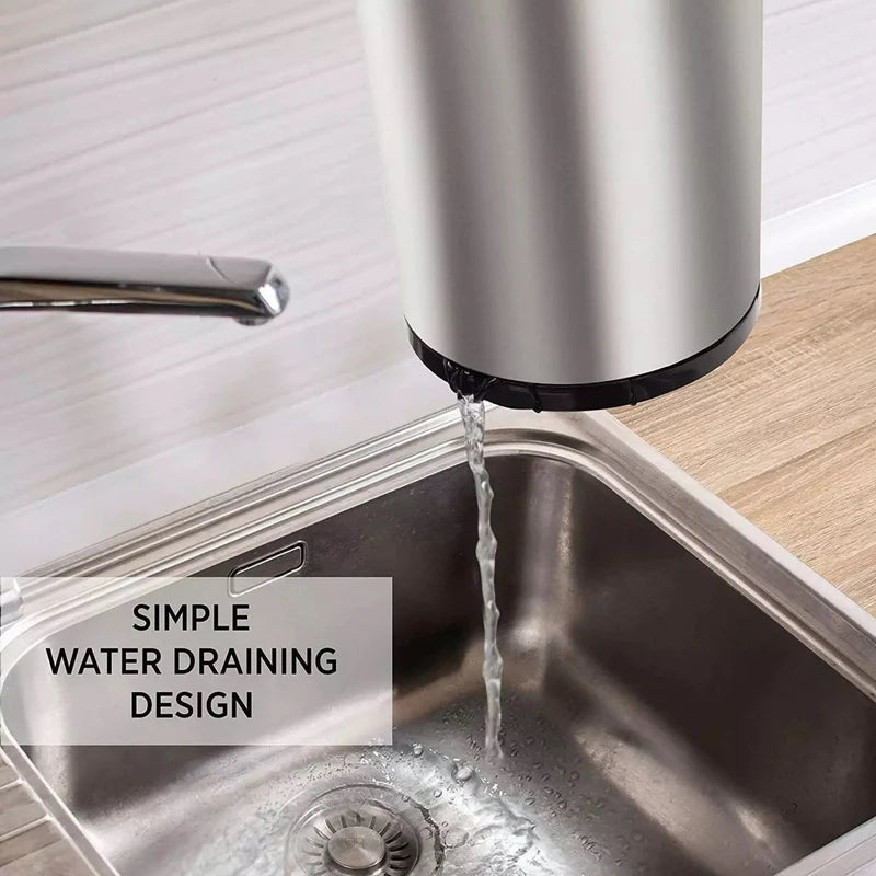 Stainless Steel Rotating Storage Bucket – 360° Kitchen Utensil Organizer